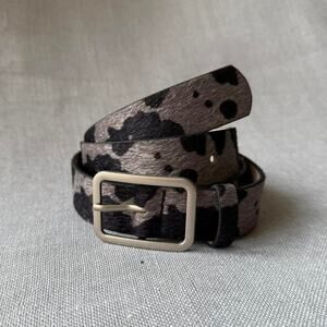 Cowhide print fur black and grey MENS1